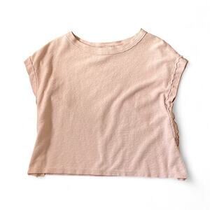 Postmark by Anthropologie X-Small Shimmering Ballerina Peach Top Cap Sleeve Knit